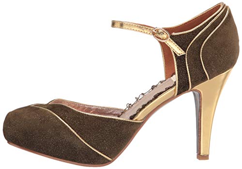 Bettie Page Women's Vintage Style Pump, Olive, 11