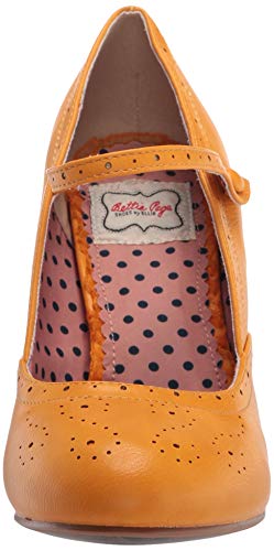 Bettie Page Women's Vintage Style Pump, Yellow, 8