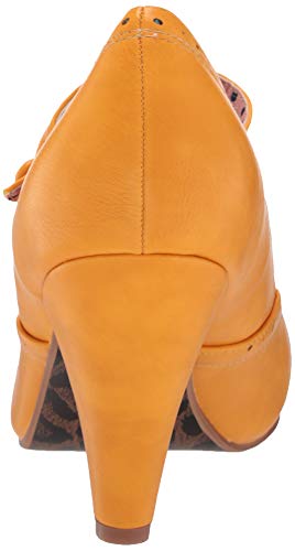 Bettie Page Women's Vintage Style Pump, Yellow, 8