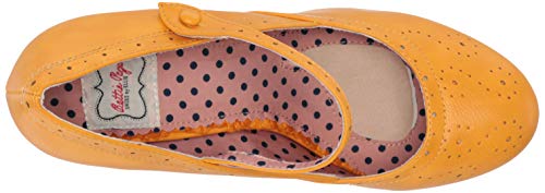 Bettie Page Women's Vintage Style Pump, Yellow, 8