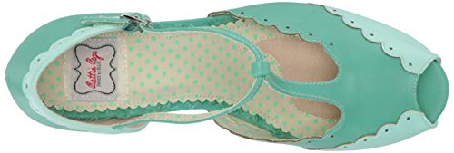 Bettie Page Women's 254-Carlie Peep Toe Pump Turquoise 11