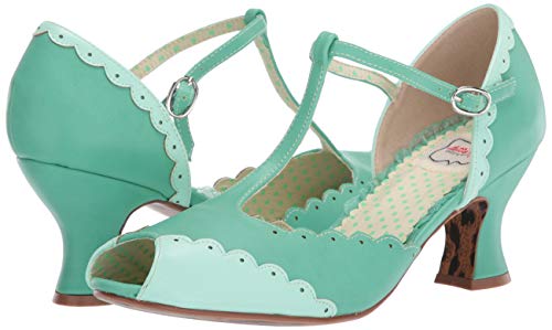 Bettie Page Women's 254-Carlie Peep Toe Pump Turquoise 11