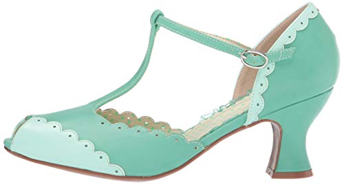 Bettie Page Women's 254-Carlie Peep Toe Pump Turquoise 11