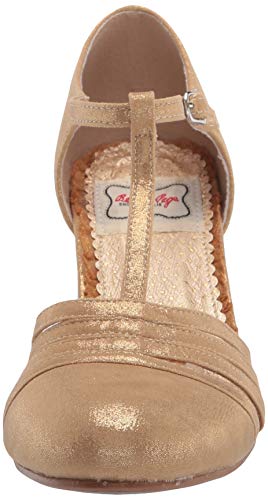 Bettie Page Women's Vintage Style Pump, Gold, 9
