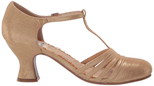 Bettie Page Women's Vintage Style Pump, Gold, 9