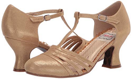 Bettie Page Women's Vintage Style Pump, Gold, 9