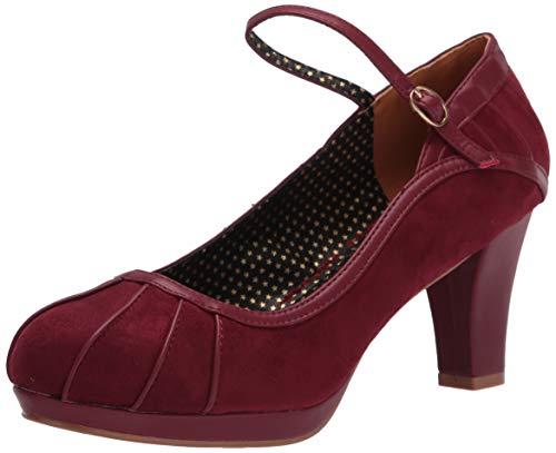 Bettie Page Women's Vintage Style Pump, Burgundy