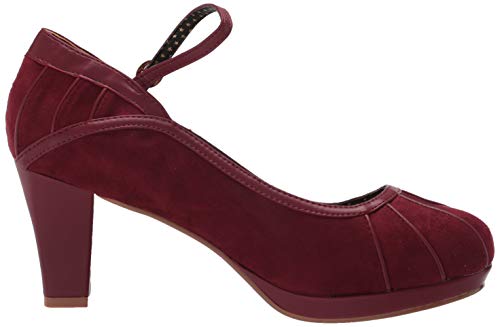 Bettie Page Women's Vintage Style Pump, Burgundy