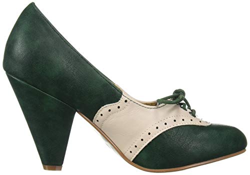 Bettie Page Women's Pinup, Retro, Vintage Pump, Green, 10