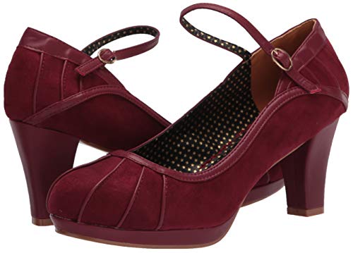 Bettie Page Women's Vintage Style Pump, Burgundy