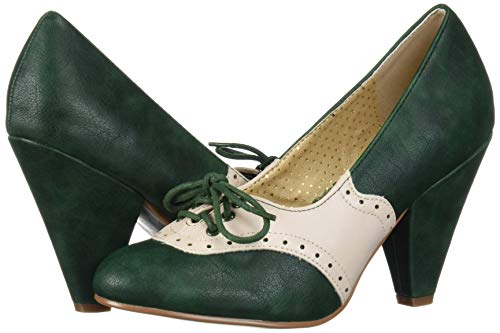 Bettie Page Women's Pinup, Retro, Vintage Pump, Green, 10