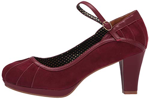 Bettie Page Women's Vintage Style Pump, Burgundy