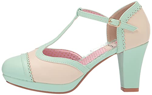 Bettie Page Women's BP303-CATHY Pump, Mint, 9