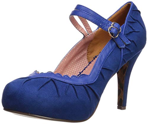 Bettie Page Women's BP412-TAMI Pump, Blue, 8 B US
