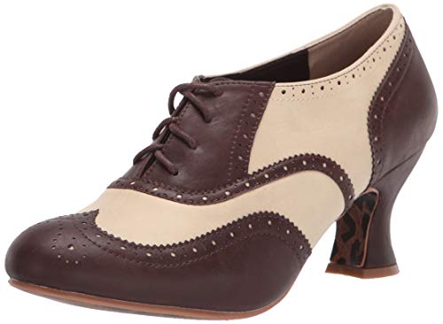 Bettie Page Women's Vintage Style Pump, Brown, 10