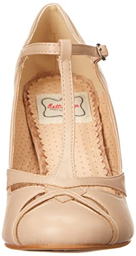 Bettie Page Women's BP403-HARLEY Pump, Nude, 9