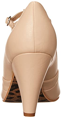 Bettie Page Women's BP403-HARLEY Pump, Nude, 9