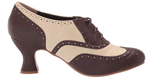 Bettie Page Women's Vintage Style Pump, Brown, 10