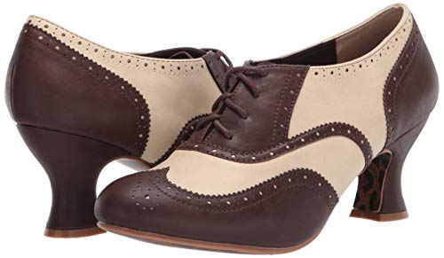 Bettie Page Women's Vintage Style Pump, Brown, 10