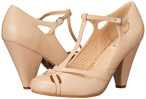 Bettie Page Women's BP403-HARLEY Pump, Nude, 9