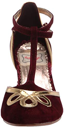Bettie Page Women's Vintage Style Pump, Burgundy, 9