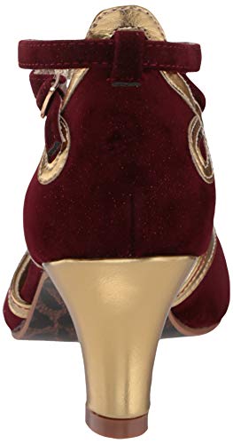 Bettie Page Women's Vintage Style Pump, Burgundy, 9