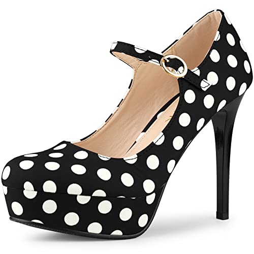 Black Polka Dot Stiletto Mary Janes