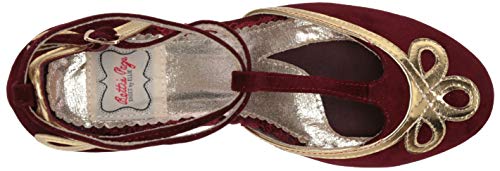 Bettie Page Women's Vintage Style Pump, Burgundy, 9