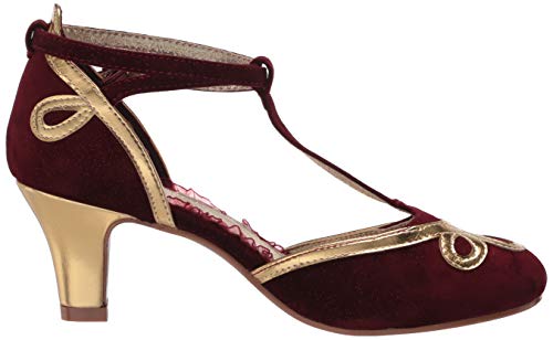 Bettie Page Women's Vintage Style Pump, Burgundy, 9