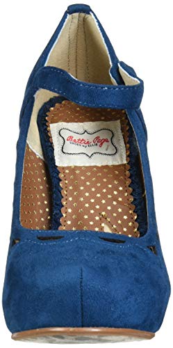 Bettie Page Women's Pinup, Retro, Vintage Pump, Blue, 8