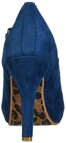 Bettie Page Women's Pinup, Retro, Vintage Pump, Blue, 8