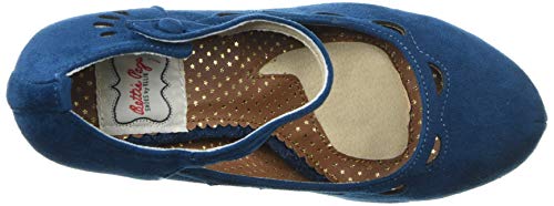 Bettie Page Women's Pinup, Retro, Vintage Pump, Blue, 8