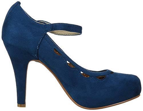 Bettie Page Women's Pinup, Retro, Vintage Pump, Blue, 8