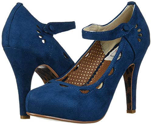 Bettie Page Women's Pinup, Retro, Vintage Pump, Blue, 8