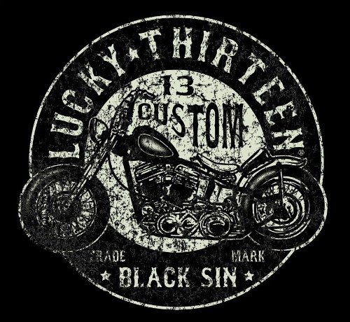 Lucky 13 Biker Work Shirt, XL Black Sin