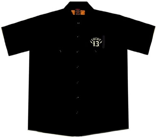 Lucky 13 Black Sin Biker Shirt (L)
