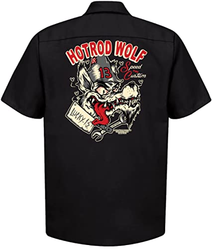 Lucky 13 Hot Rod Wolf Shirt Men's Black