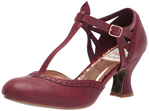 Bettie Page Women's Vintage Style Pump, Burgundy