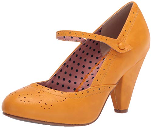 Bettie Page Women's Vintage Style Pump, Yellow, 8