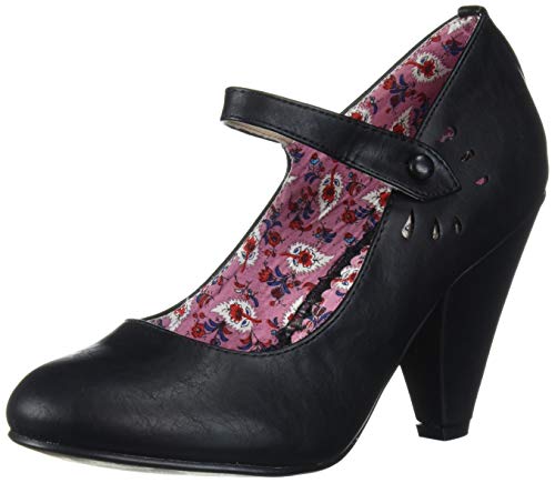 Bettie Page Women's Pinup, Retro, Vintage Pump, Black, 10