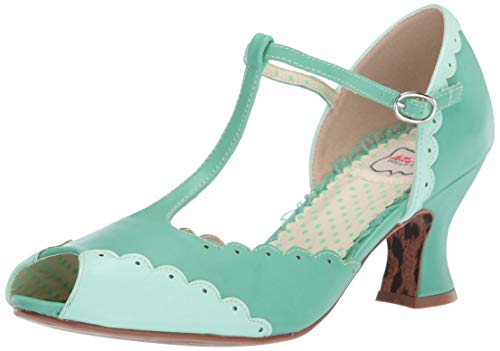 Bettie Page Women's 254-Carlie Peep Toe Pump Turquoise 11