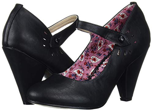 Bettie Page Women's Pinup, Retro, Vintage Pump, Black, 10
