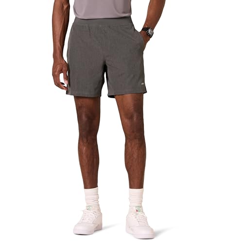 Men's Performance Stretch Woven Yoga Shorts, Charcoal Heather