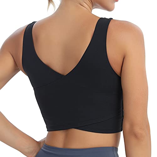 MATHACINO V-Neck Padded Yoga Bra Tank Top