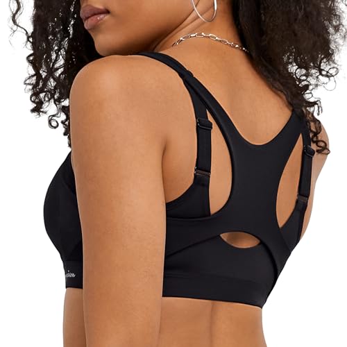 Black Champion Motion Control Zip Sports Bra, 34D