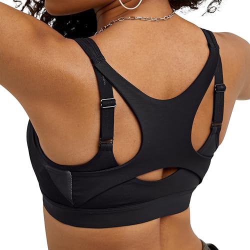 Black Champion Motion Control Zip Sports Bra, 34D