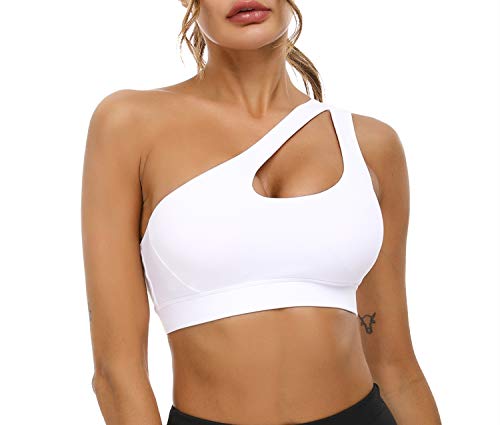 Sykooria One Shoulder Yoga Sports Bra - White