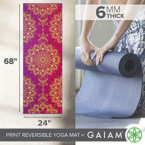 Reversible Extra Thick Floral Yoga Mat