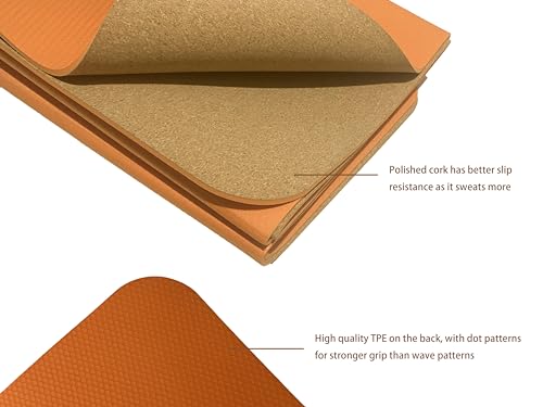 EKE Foldable 5mm Cork Yoga Mat with Bag