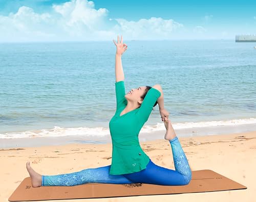 EKE Foldable 5mm Cork Yoga Mat with Bag